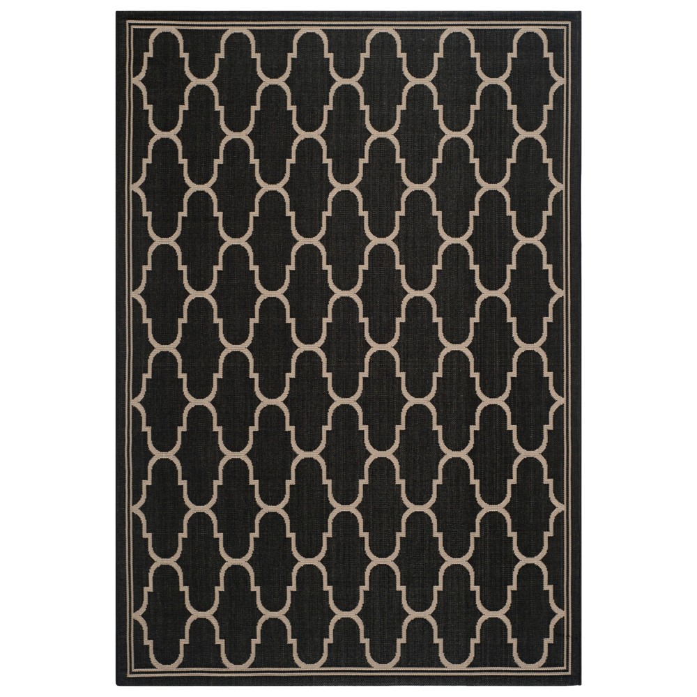 8'X11'2in Vincennes Outdoor Rug Black/Beige - Safavieh