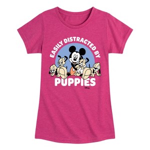 Girls' - Disney - Mickey Mouse Fitted Short Sleeve Graphic T-Shirt - 1 of 4