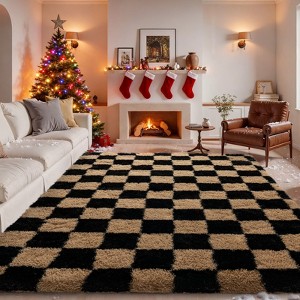 Soft Shag Area Rug 6x9 for Living Room or Bedroom, Fluffy Non-Slip Plush Carpet, Cozy Fuzzy Indoor Rug for Kids Room - 1 of 4