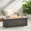56 Inch Rectangular Outdoor Fire Pit with 40,000 BTU and Faux Stone Concrete Finish - 4 of 4