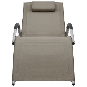 vidaXL Sun Lounger Taupe and Gray Textilene, Aluminum, Powder-Coated Steel - Taupe and Gray - 1 of 4
