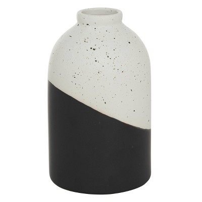 10'' X 6'' Ceramic Handmade Color Block Speckled Vase Black - Olivia ...