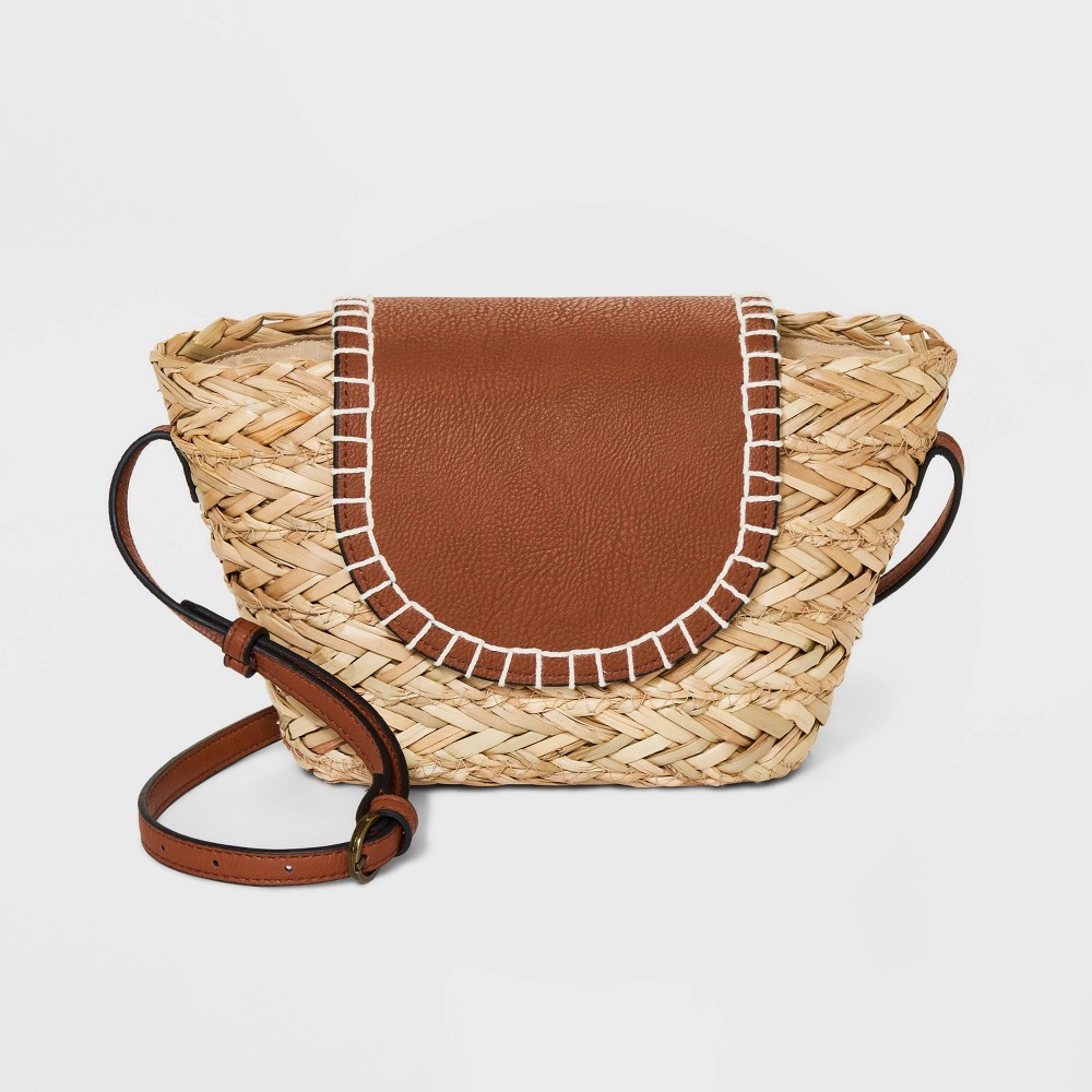 Straw Crossbody Bag - Universal Thread™ Brown