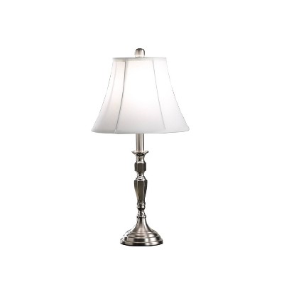 24.5" Traditional Satin Nickel Metal Table Lamp Silver - Ore International