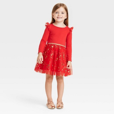 Toddler Girls' Star Tulle Dress - Cat & Jack™ Red