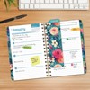HARDCOVER 2026 Planner, 5.5"x8": 14 Months (Nov 2025-Dec 2026), Daily/Weekly/Monthly,  Bookmark, Pocket Folder w Sticky Notes (Teal Floral) - 3 of 4