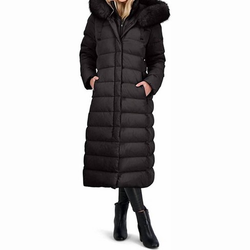 Tahari Shine Faux fur fabulous trim Hooded