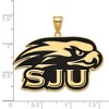 Black Bow Jewelry 14k Yellow Gold Plated Sterling Silver St Joseph's Hawks NCAA Extra Large Pendant - 2 of 3