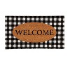 Evergreen Buffalo Check Welcome Indoor Outdoor Natural Coir Doormat 1'4"x2'4" Black - 2 of 4