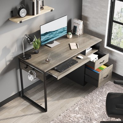 Bestier Lift Top L-Shaped Desk with Monitor Stand