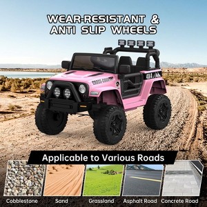 2-Seater Ride On Truck Car, 12V Electric Car for Kids Battery Powered Car w/Parent Remote Control, Safety Belt, Mp3 Player, Led Lights, Jeeps Car - 1 of 4