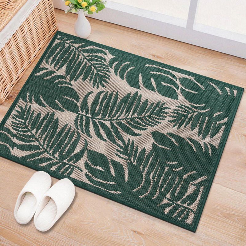 World Rug Gallery Floral Leaves Textured Flat Weave Indoor/Outdoor Area Rug, 3 of 10
