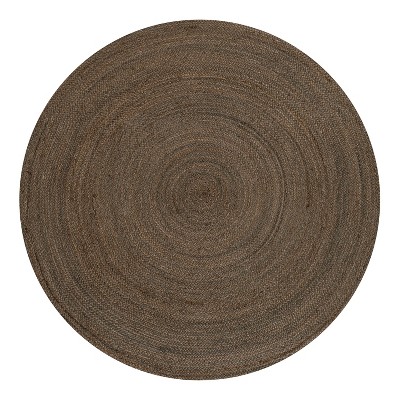 Zara Braided Brown Jute Round 4' Area Rug