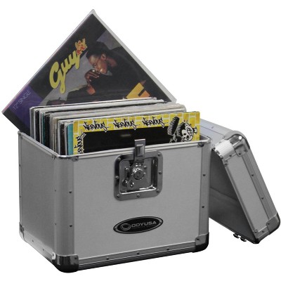 Odyssey KROM Transport Case for 70, 12 Inch Vinyl Records, Silver | KLP1-SILVER