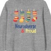 Autism Awareness Neurodiverse & Proud Adult Athletic Heather Crew Neck Long Sleeve Sweatshirt - 2 of 3