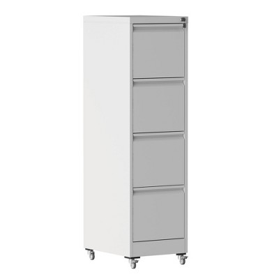 Anybear 4 Drawer Metal Locking Vertical File Cabinet on Wheels for Home & Office