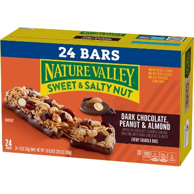 Nature Valley Dark Chocolate Peanut Almond Sweet and Salty Nut Snack Bars - 28.8oz