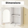 Costway Bathroom Wall Cabinet Medicine Cabinet with Tempered Glass Door & Adjustable Shelf White/Black/Brown/Gray/Natural - 3 of 4