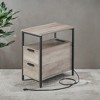 Night Stand Slim Night Stand Narrow Nightstand Narrow Nightstand With Charging Station Side Table With Storage Bedside Table Side Table - 3 of 4