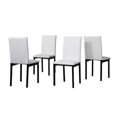 NicBex Set of 4 Dining Chairs with Faux Leather Seat and Metal Frame,Armless Chairs for Kitchen,Living Room