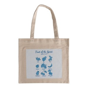 Cotton Tote Bag HE PROVIDES FRUIT OF THE SPIRIT Design – 15x17" by Manual Woodworkers and Weavers - 1 of 3