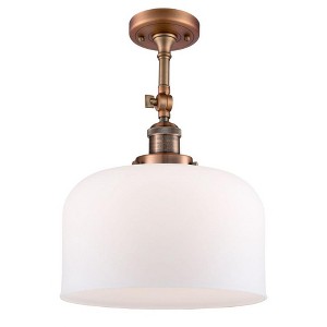 Bell - 1 Light Semi-Flush Mount In Industrial Style-16 Inches Tall and 12 Inches Wide - 1 of 1