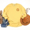 S.W.Smiley Candy Corn Smile - Women's Garment Dyed Long Sleeve Graphic T-Shirt - 2 of 4