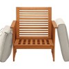 Eucalyptus Grandis Wood Cushioned Club Chair Beige - National Tree Company - 4 of 4