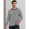 Lars Amadeus Men's Crew Neck Long Sleeve Contrast Color Pullover Casual Striped T-Shirt - 2 of 4