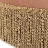 PAGED Accent Ottoman, Round Upholstered Foot Stool, Vintage Vanity Stool with Tassel Rope Bullion Fringe for Entryway, Bedroom - 3 of 4