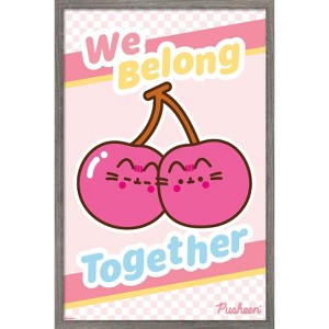 Trends International Pusheen: Fruits - Cherry We Belong Together Framed Wall Poster Prints - 1 of 4