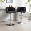 Adjustable Counter Height Barstools Set of 2,Vintage Barstools with Back and Layered Footrest,360° Swivel Boucle Barstools Set-Cuddlewood - 2 of 4