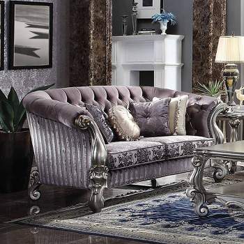 76" Versailles Sofa Velvet and Antique Platinum - Acme Furniture