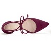 Allegra K Women's Ankle Tie Point Toe High Block Heel Dress Pumps - 4 of 4