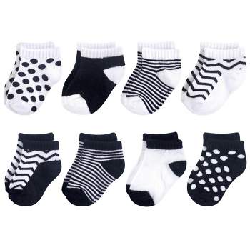 Luvable Friends Baby Unisex Fun Essential Socks, Black White