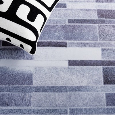 Gray Faux Fur Rectangular Washable Area Rug 8' x 10'