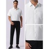 INSPIRE CHIC Men's Short Sleeve Button Down Casual Summer Hawaiian Beach Linen Shirts - 4 of 4