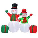 Tangkula Inflatable Christmas Snowman Decoration 5FT & 6FT Blow Up Snowman for Indoor & Outdoor