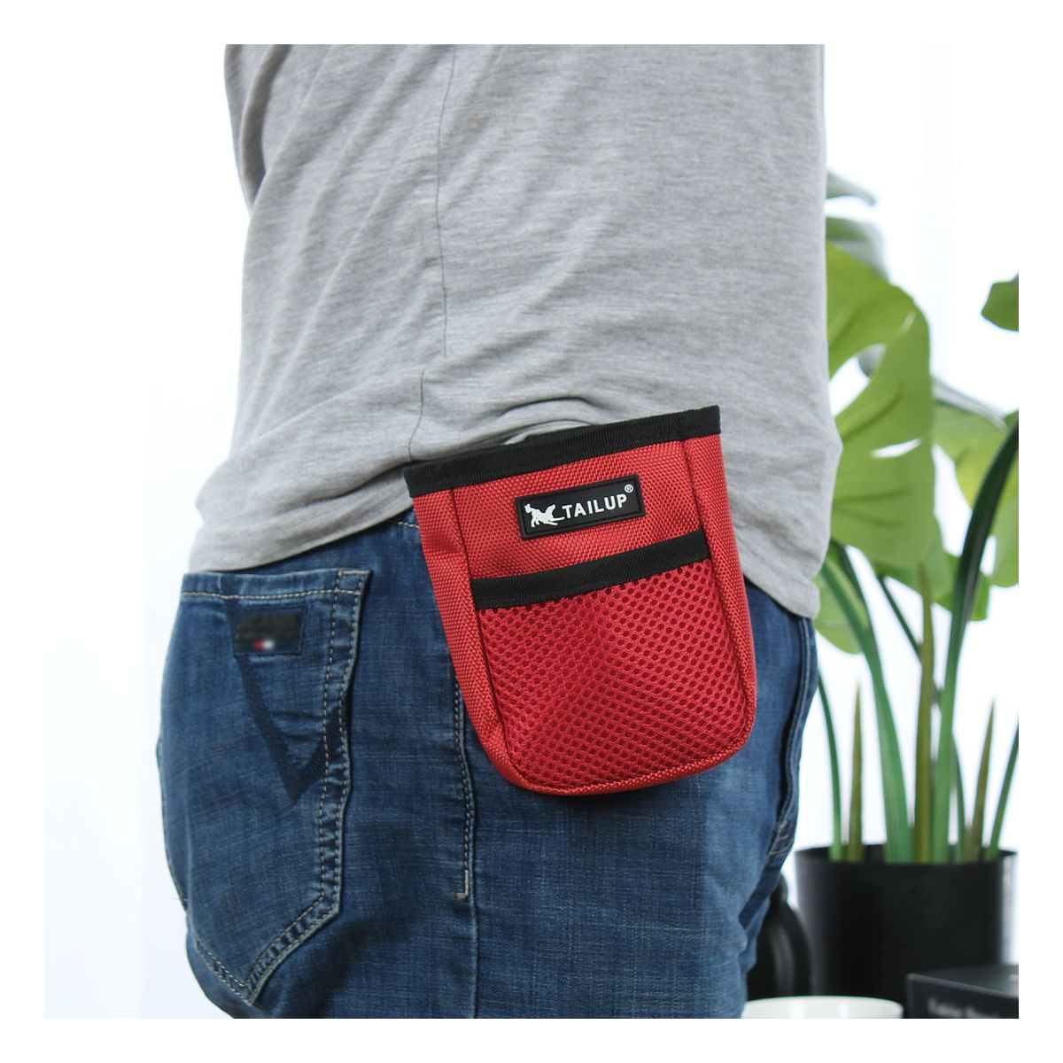 Unique Bargains Oxford Durable Waterproof Lightweight Dog Treat Pouch 9 x 4 x 13 cm Red 1 Pc - thumbnail 3
