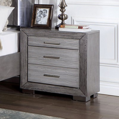 NicBex Nightstand with 3 Drawers,1pc Side Table with Wood Frame,Bedside Table for Bedroom,Living Room