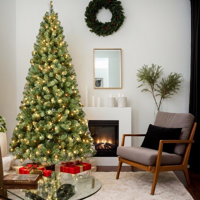 Resenkos Artificial 9ft  LED-lit Christmas Tree with 1930PVC Mixed Branch Tips