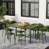 WestinTrends Playa 7-Piece Outdoor Metal Rectangle Patio Dining Table Set With Stackable Plastic Dining Chairs For 6 - 2 of 4
