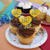 McNeese State University Secondary Logo Heart Love Cupcake Picks Toppers Decoration Set of 6 - 4 of 4