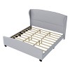 CAVINAS King/Queen/Full Size Linen Upholstered Platform Bed Frame with High Headboard Wingback,No Box Spring Needed - 4 of 4