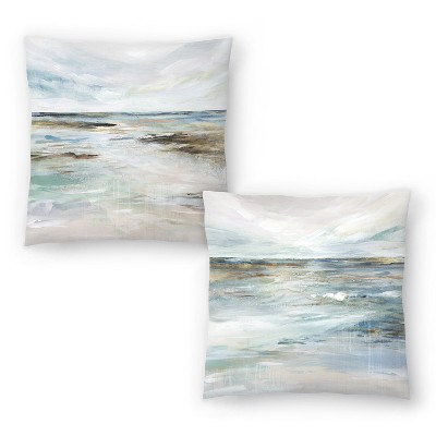 Americanflat Midnight Clear I and Midnight Clear II by PI Creative Art Set of 2 Throw Pillows - 14" x 14"