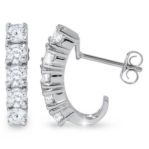 Pompeii3 1ct Diamond Hoops 14K White Gold - 1 of 4