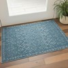 HomeRoots 3' X 5' Teal And Off White Abstract Geometric Distressed Washable Area Rug - 2 of 4