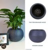 The HC Companies 10 Inch Atlas Sphere Planter with Drainage Hole, Indoor or Outdoor Use, Decorative Round Plastic Plant Pot for Herbs or Flowers, Blue - 4 of 4