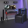 Costway Gaming Desk & Chair Set 48'' Computer Desk & Massage Recliner Chair Black + White/Blue/Pink/Red - 2 of 3