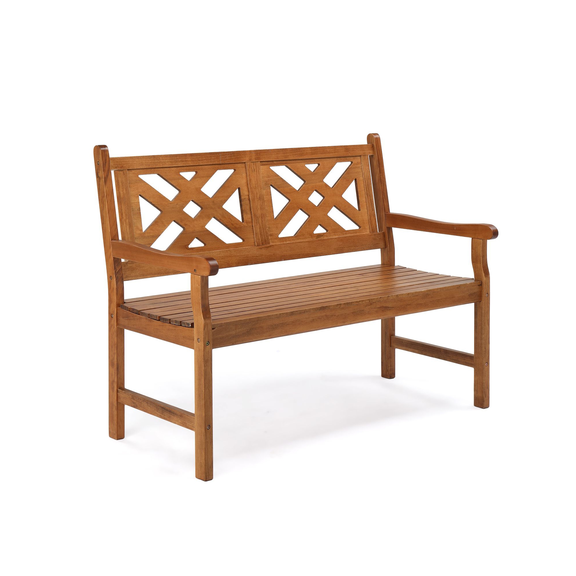 Karl Home | Original Wood Geometric Back Patio Bench